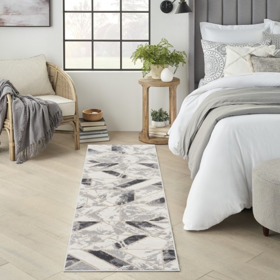 Nourison Elation ETN11 Runner Rug, Ivory/Grey, 2'3" x 7'6"