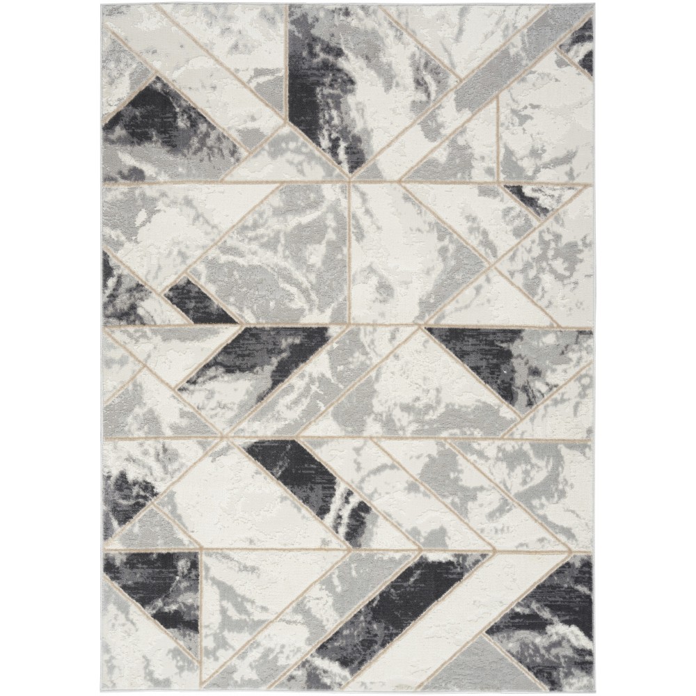 Nourison Elation ETN11 Area Rug, Ivory/Grey, 4' x 6'