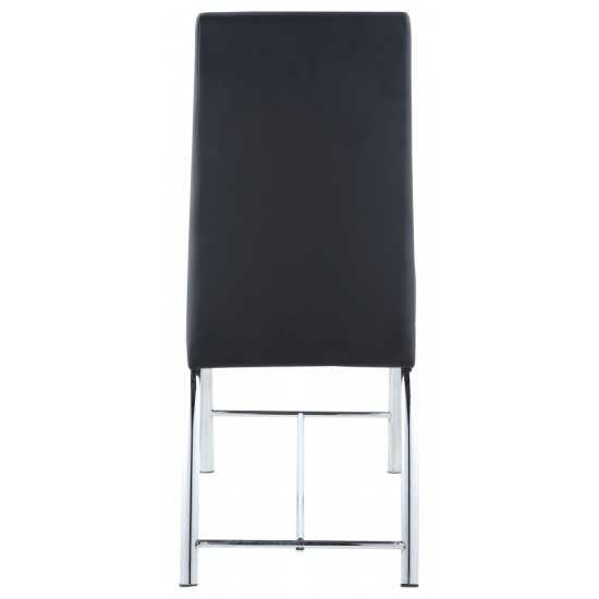 ACME Gordie Counter Height Chair (Set-2), Black PU & Chrome, 24" Seat Height