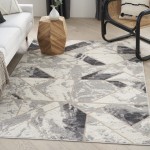 Nourison Elation ETN11 Area Rug, Ivory/Grey, 4' x 6'