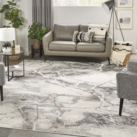 Nourison Elation ETN13 Area Rug, Ivory/Grey, 7'10" x 9'10"