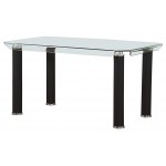 ACME Gordie Dining Table, Black & Clear Glass