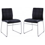 ACME Gordie Side Chair (Set-2), Black PU & Chrome