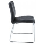 ACME Gordie Side Chair (Set-2), Black PU & Chrome