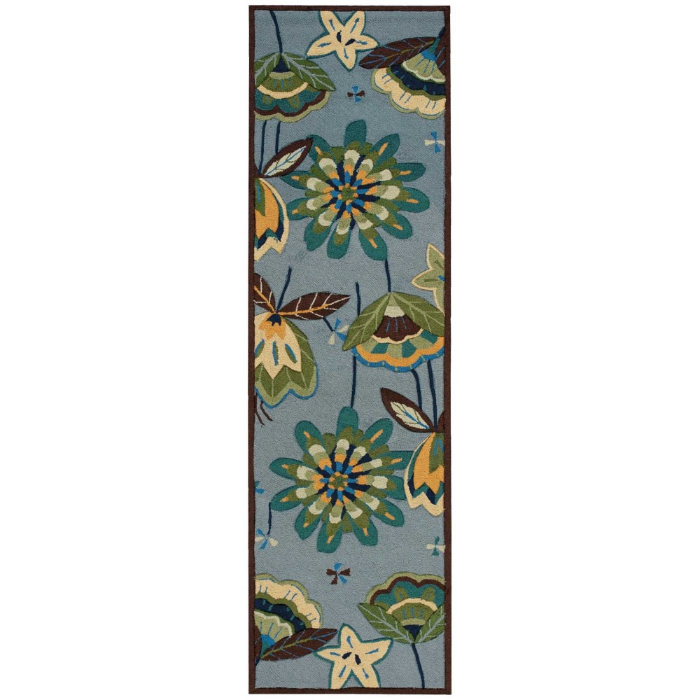 Nourison Fantasy FA12 Runner Rug, Aqua, 2'3" x 8'