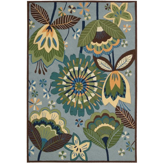 Nourison Fantasy FA12 Area Rug, Aqua, 5' x 7'6"