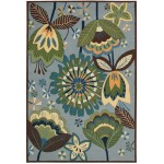 Nourison Fantasy FA12 Area Rug, Aqua, 8' x 10'6"