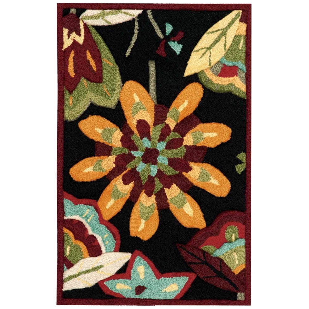 Nourison Fantasy FA12 Area Rug, Black, 1'9" x 2'9"