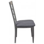 ACME Ornat Side Chair (Set-2), Gray Fabric & Antique Gray