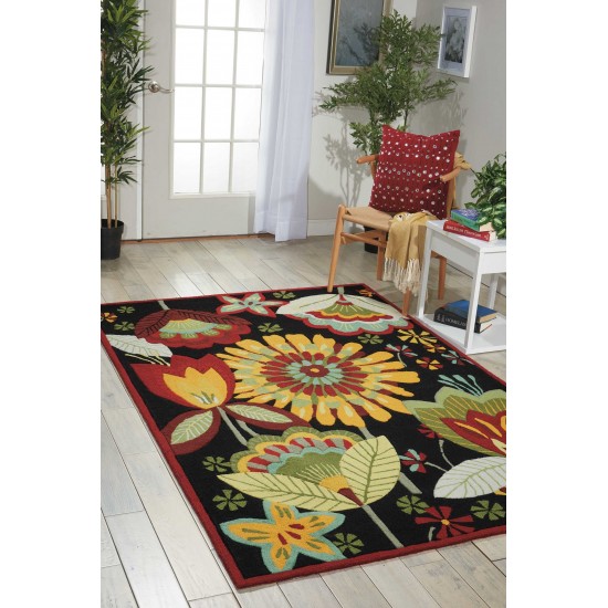 Nourison Fantasy FA12 Area Rug, Black, 2'6" x 4'