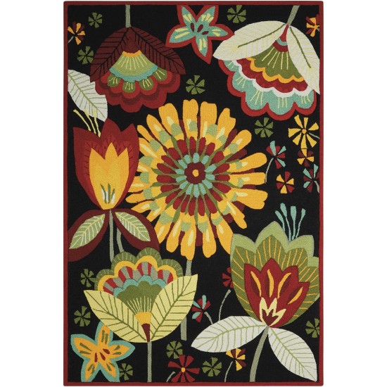 Nourison Fantasy FA12 Area Rug, Black, 5' x 7'6"