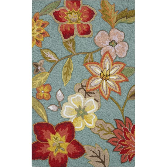 Nourison Fantasy FA18 Area Rug, Aqua, 1'9" x 2'9"