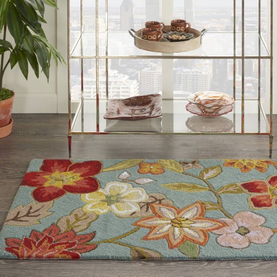 Nourison Fantasy FA18 Area Rug, Aqua, 1'9" x 2'9"