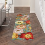 Nourison Fantasy FA18 Runner Rug, Aqua, 2'3" x 8'