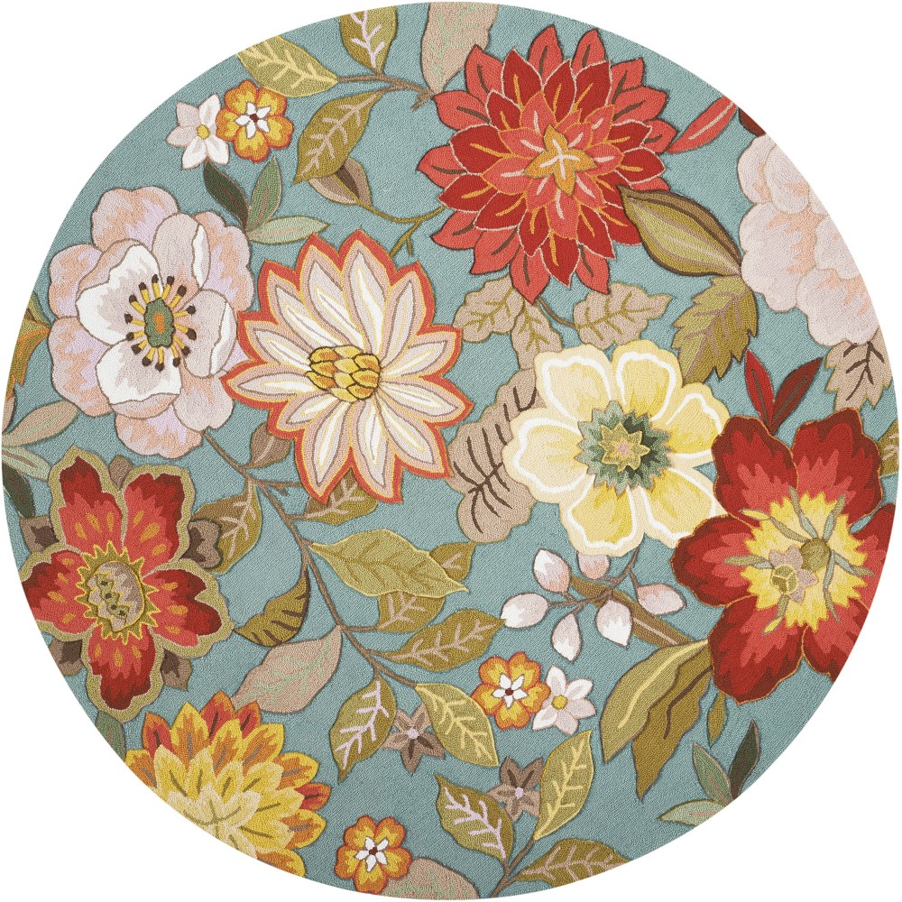 Nourison Fantasy FA18 Area Rug, Aqua, 7'6" x Round Nourison Fantasy FA18 Area Rug, Aqua, 7'6" x Round