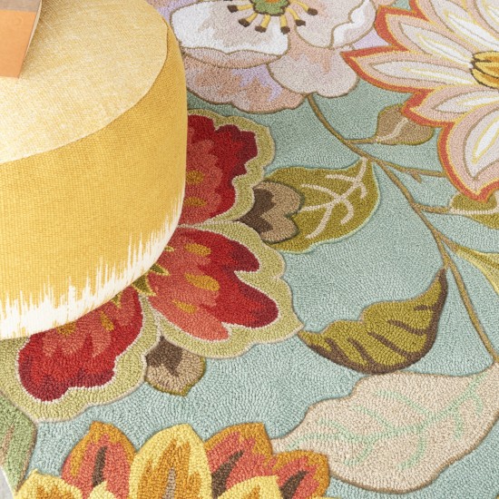 Nourison Fantasy FA18 Area Rug, Aqua, 7'6" x Round