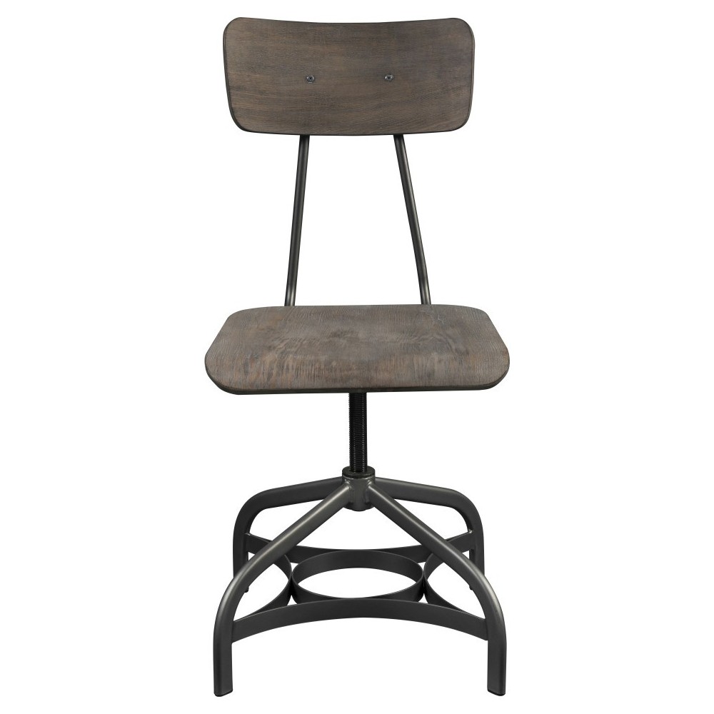 ACME Jonquil Side Chair w/Swivel (Set-2), Gray Oak & Sandy Gray