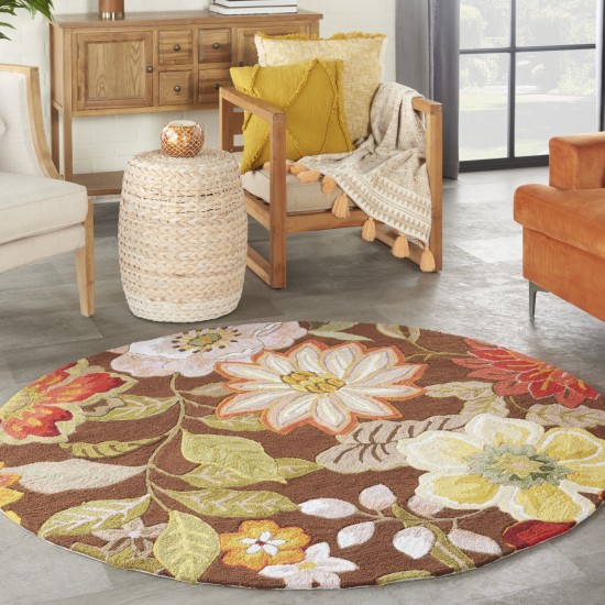 Nourison Fantasy FA18 Area Rug, Chocolate, 5'6" x Round