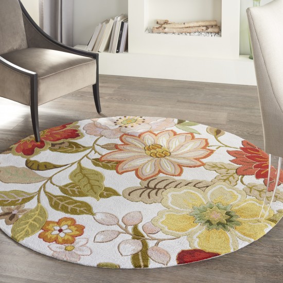 Nourison Fantasy FA18 Area Rug, Ivory, 5'6" x Round