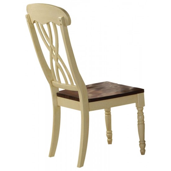 ACME Dylan Side Chair (Set-2), Buttermilk & Oak