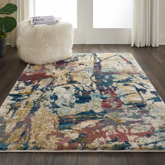 Nourison Fusion FSS10 Area Rug, Cream/Multicolor, 4' x 6'