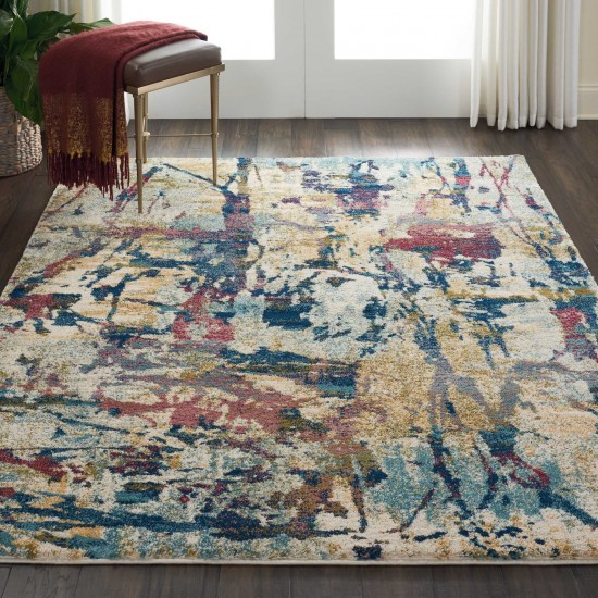 Nourison Fusion FSS10 Area Rug, Cream/Multicolor, 5'3" x 7'3"