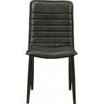 ACME Hosmer Side Chair (Set-2), Black Top Grain Leather & Antique Black