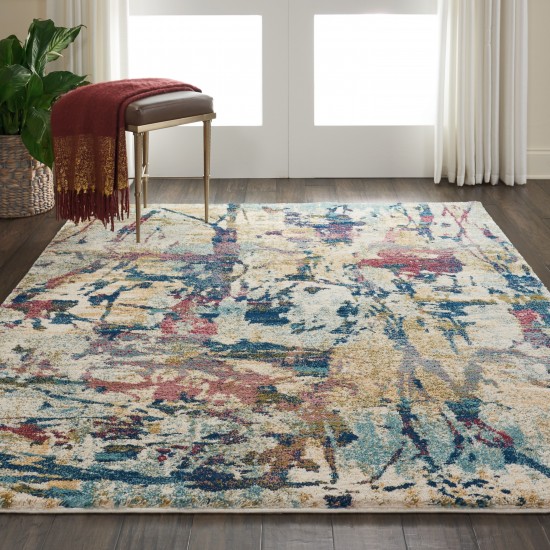 Nourison Fusion FSS10 Area Rug, Cream/Multicolor, 5'3" x 7'3"