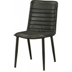 ACME Hosmer Side Chair (Set-2), Black Top Grain Leather & Antique Black