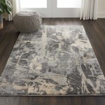 Nourison Fusion FSS10 Area Rug, Grey, 4' x 6'