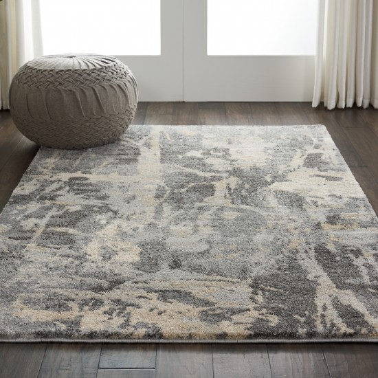 Nourison Fusion FSS10 Area Rug, Grey, 4' x 6'