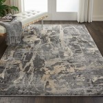 Nourison Fusion FSS10 Area Rug, Grey, 5'3" x 7'3"
