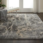 Nourison Fusion FSS10 Area Rug, Grey, 5'3" x 7'3"