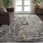 Nourison Fusion FSS10 Area Rug, Grey, 9'6" x 13'