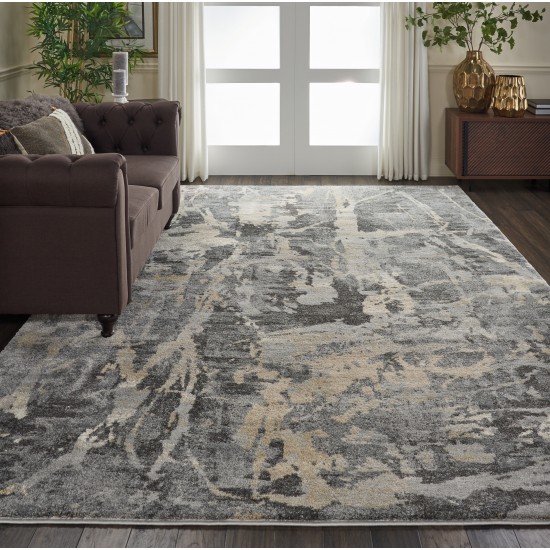 Nourison Fusion FSS10 Area Rug, Grey, 9'6" x 13'