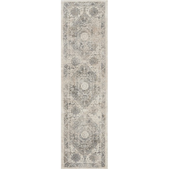 Nourison Fusion FSS11 Runner Rug, Cream/Grey, 2'2" x 7'6"