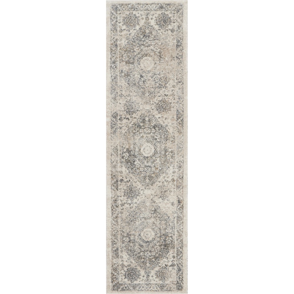 Nourison Fusion FSS11 Runner Rug, Cream/Grey, 2'2" x 7'6"