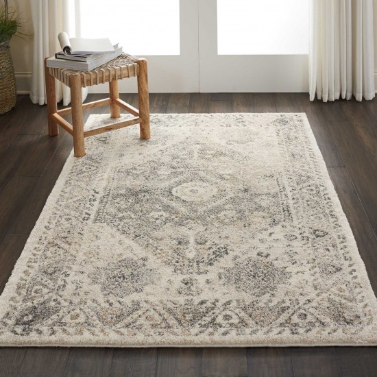 Nourison Fusion FSS11 Area Rug, Cream/Grey, 4' x 6'