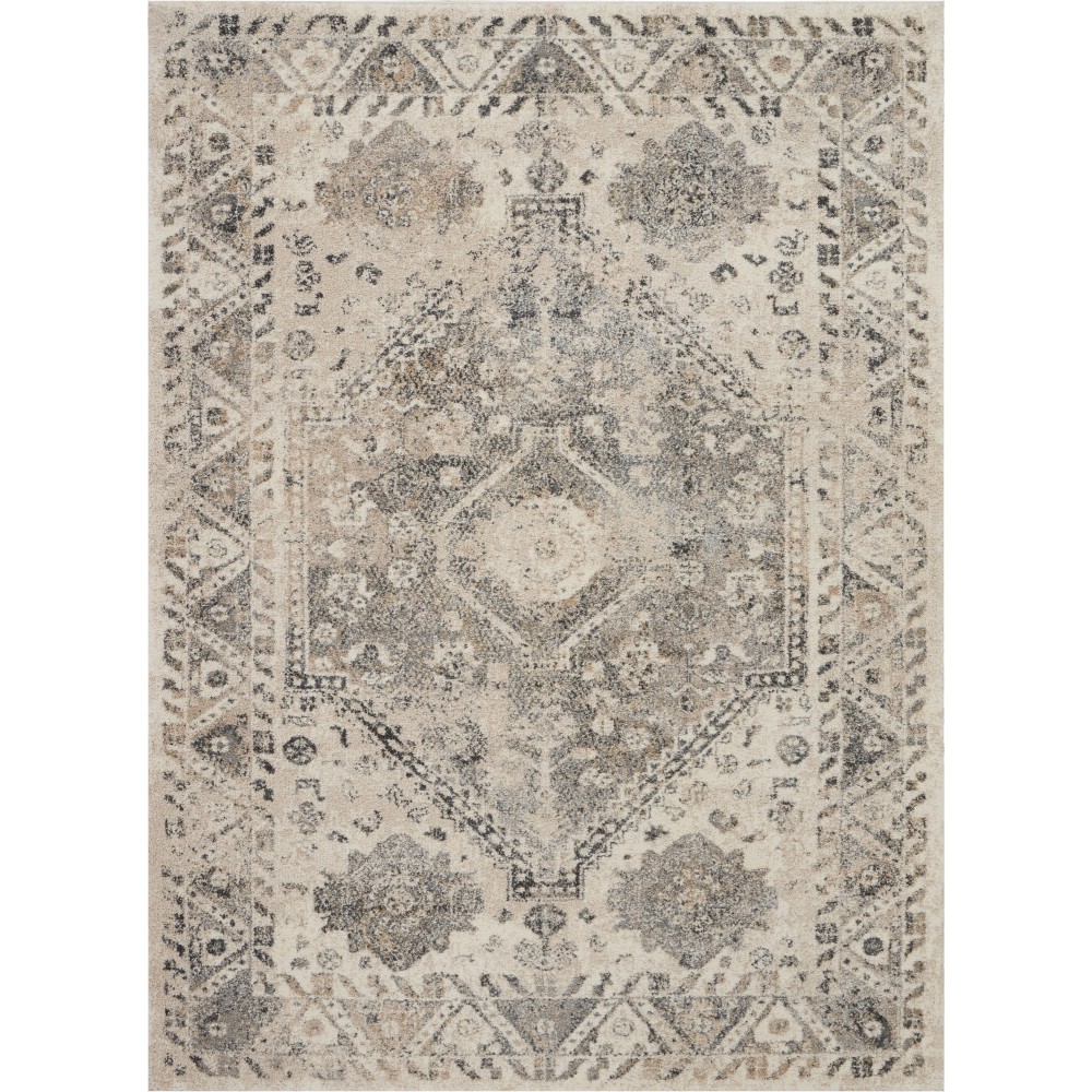 Nourison Fusion FSS11 Area Rug, Cream/Grey, 5'3" x 7'3"