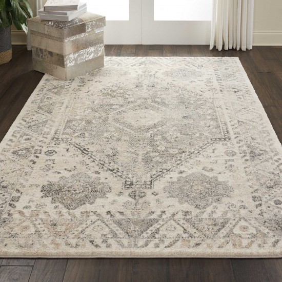 Nourison Fusion FSS11 Area Rug, Cream/Grey, 5'3" x 7'3"