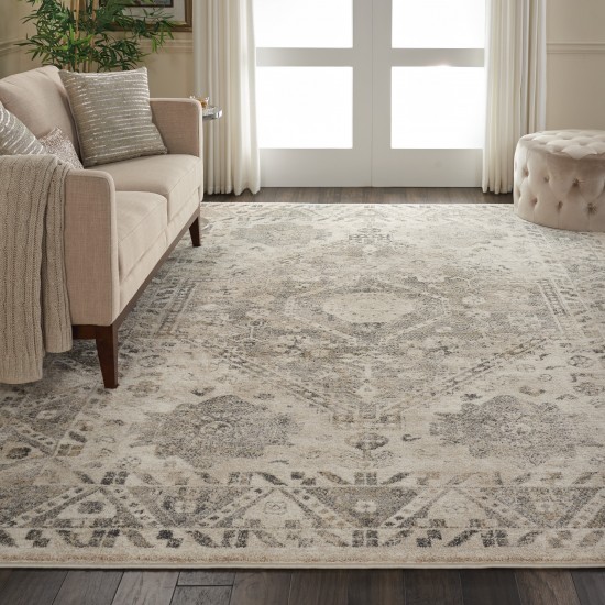 Nourison Fusion FSS11 Area Rug, Cream/Grey, 9'6" x 13'