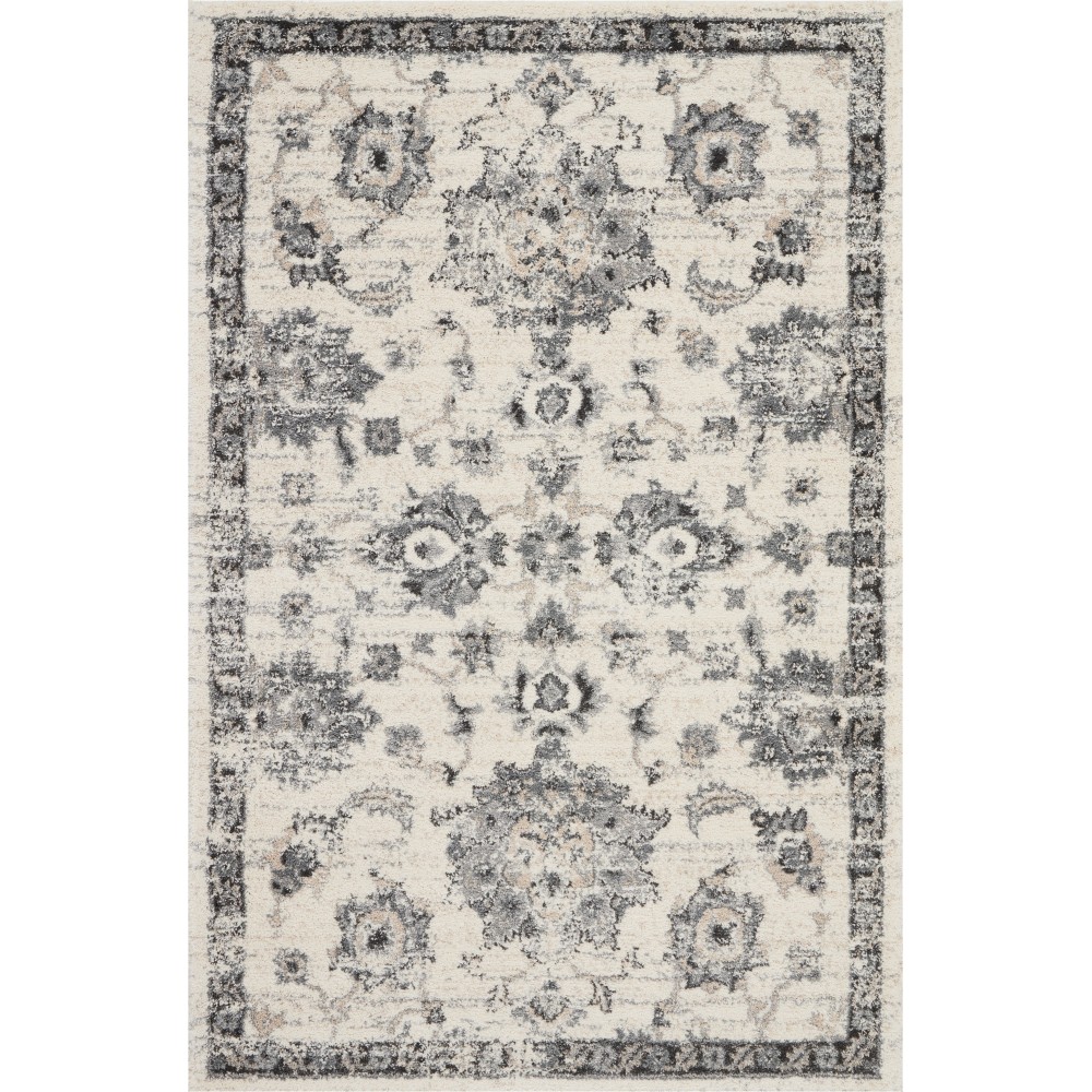 Nourison Fusion FSS15 Area Rug, Cream/Grey, 4' x 6'