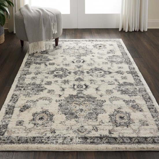 Nourison Fusion FSS15 Area Rug, Cream/Grey, 4' x 6'