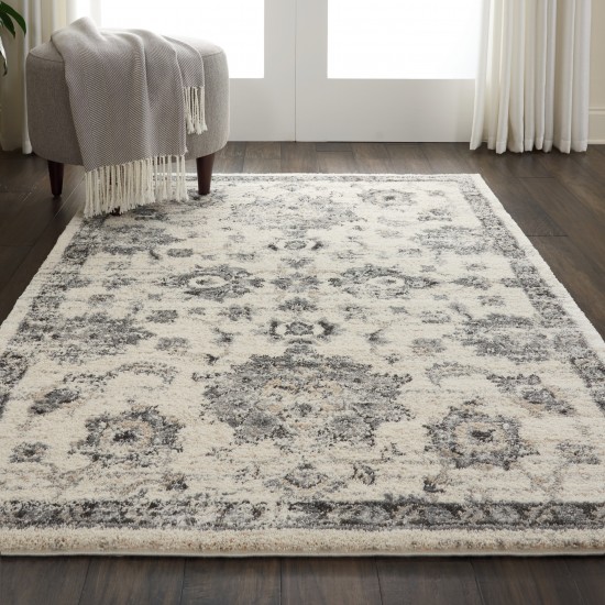 Nourison Fusion FSS15 Area Rug, Cream/Grey, 4' x 6'