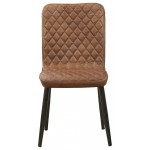 ACME Millertton Side Chair (Set-2), Vintage Chocolate Top Grain Leather & Antique Black