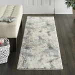 Nourison Fusion FSS16 Runner Rug, Cream/Grey, 2'2" x 7'6"