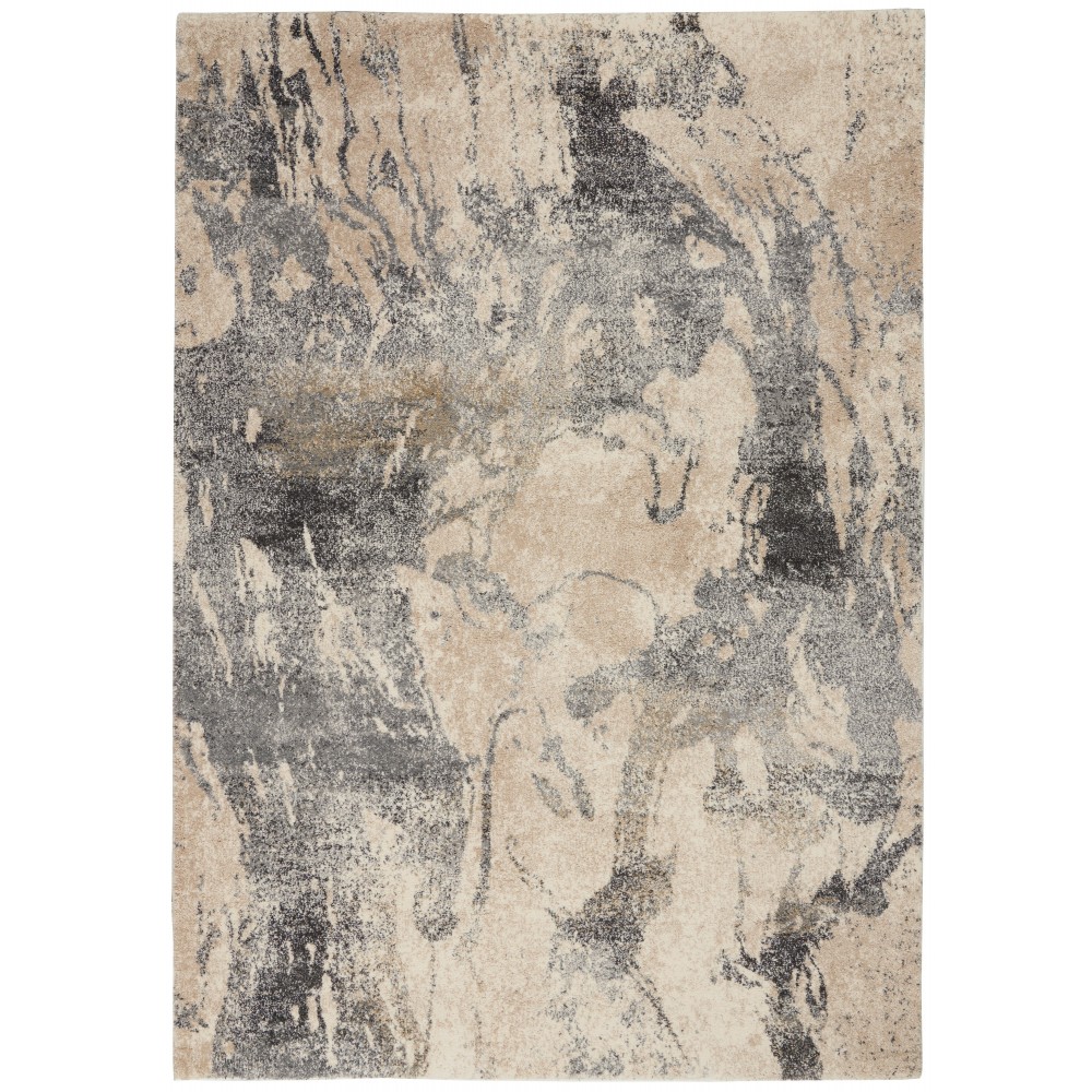 Nourison Fusion FSS16 Area Rug, Cream/Grey, 4' x 6'