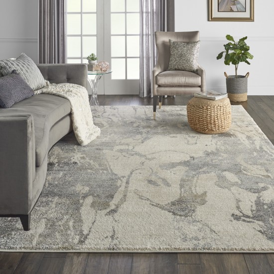 Nourison Fusion FSS16 Area Rug, Cream/Grey, 7'10" x 10'6"