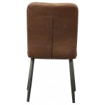 ACME Millertton Side Chair (Set-2), Vintage Chocolate Top Grain Leather & Antique Black