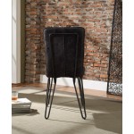 ACME Orchards Side Chair (Set-2), Antique Ebony Top Grain Leather & Antique Black